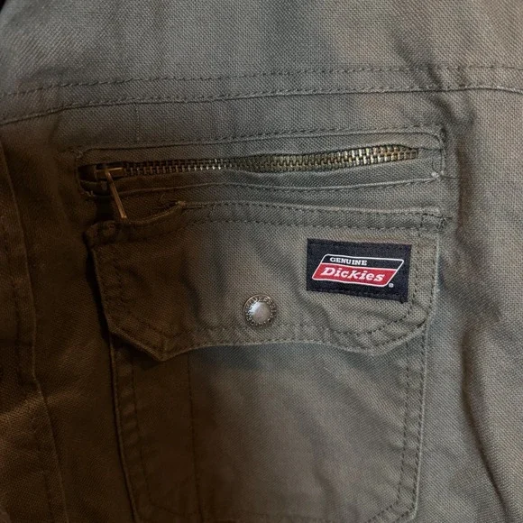 Dickies Men's Green Canvas Hooded Work Coat Quilted Lined Size Large (42-44) - Picture 6 of 6